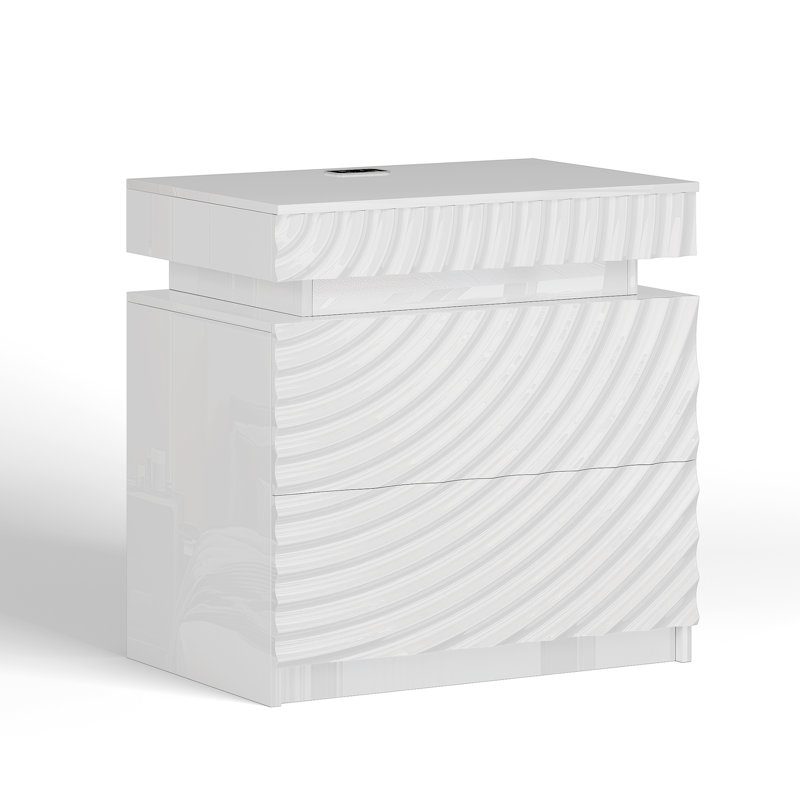 60cm W Bedside Table, White