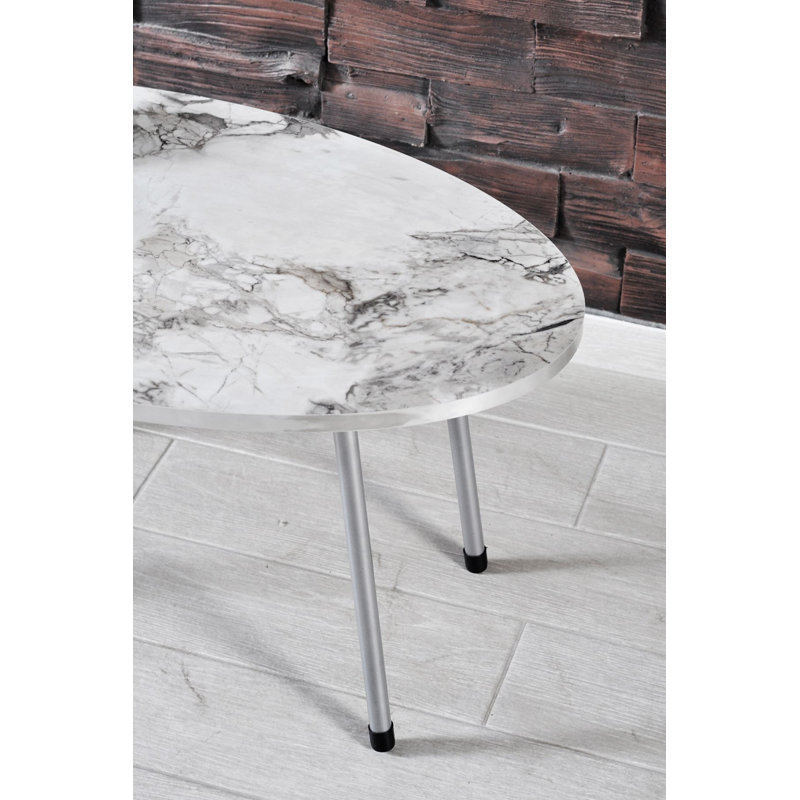 Cahit 35cm Console Table, White Marble