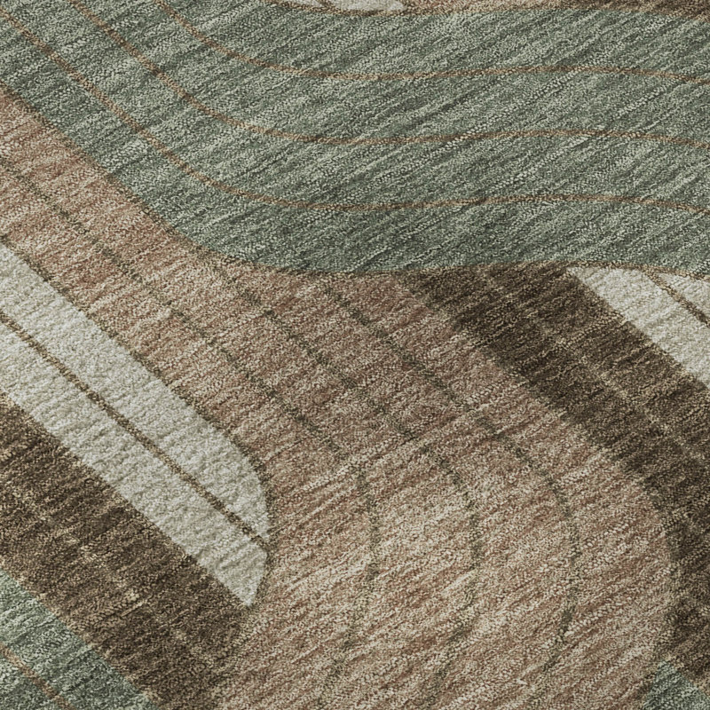 Premium Machine Washable Mayfield AMF2422 Striped Rug, 3' x 5', Chocolate