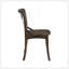 Ensemble de 2 chaises d'appoint Mid-Century modernes en métal, chêne foncé et noir, avec des pieds évasés et un design en X