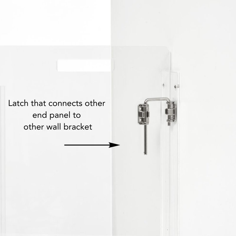 Clear Wall Mounted Low Zig Zag Pet Gate with Latch, 4 Panel, Silver