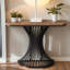 Console moderne de 39,4 po avec base géométrique en métal, canapé d'appoint pour le hall d'entrée et le salon