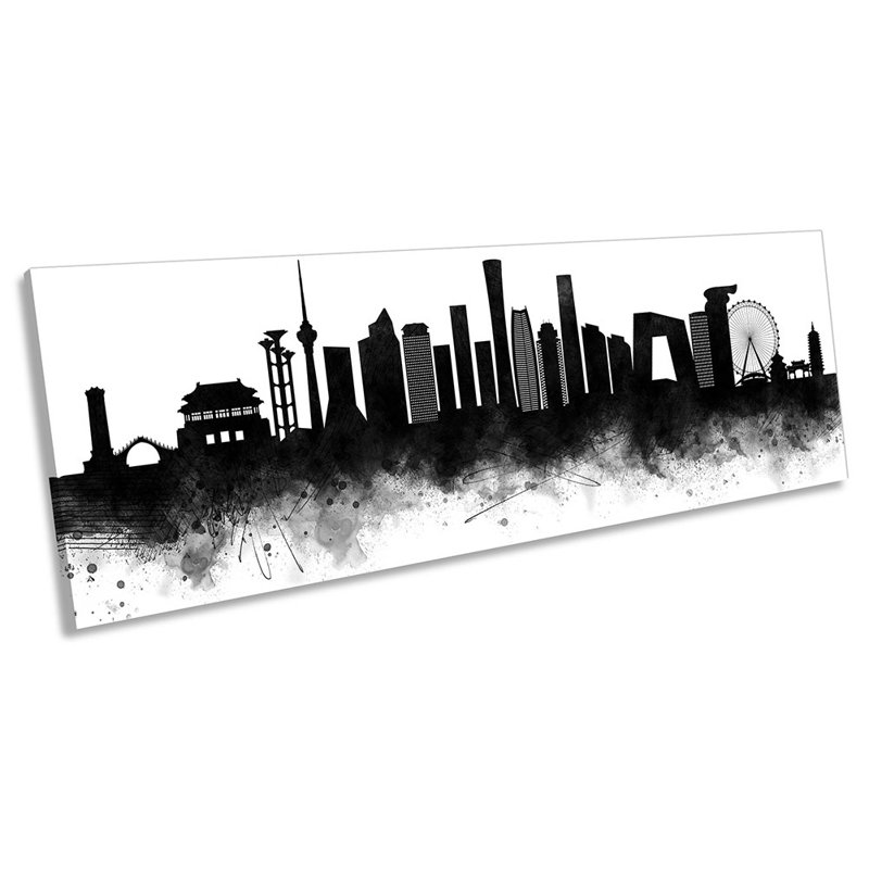 Beijing Abstract City Skyline - Wrapped Canvas Panoramic Print, 60.96cm H x 182.88cm W