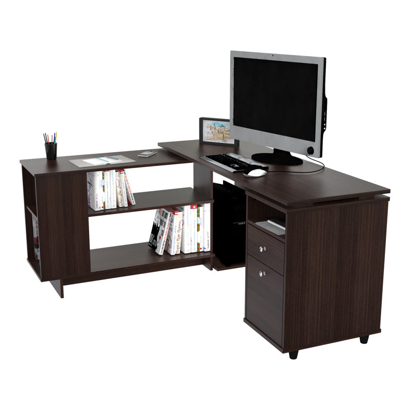 Bureau en L réversible Bror, Espresso