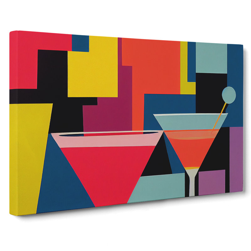 Retro Cocktail Art Vol.4 - Wrapped Canvas Print, 35cm H x 50cm W x 3cm D