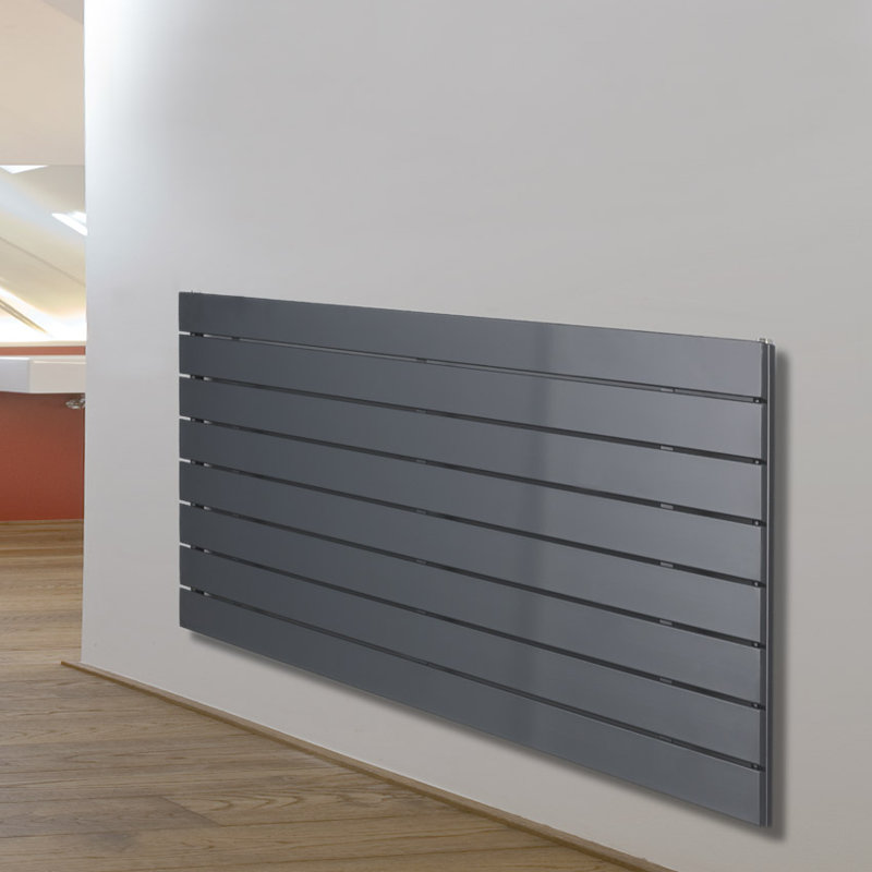 Andrew Horizontal Designer Radiator, Anthracite, 44.5cm H x 150cm W x 8.6cm D, 2