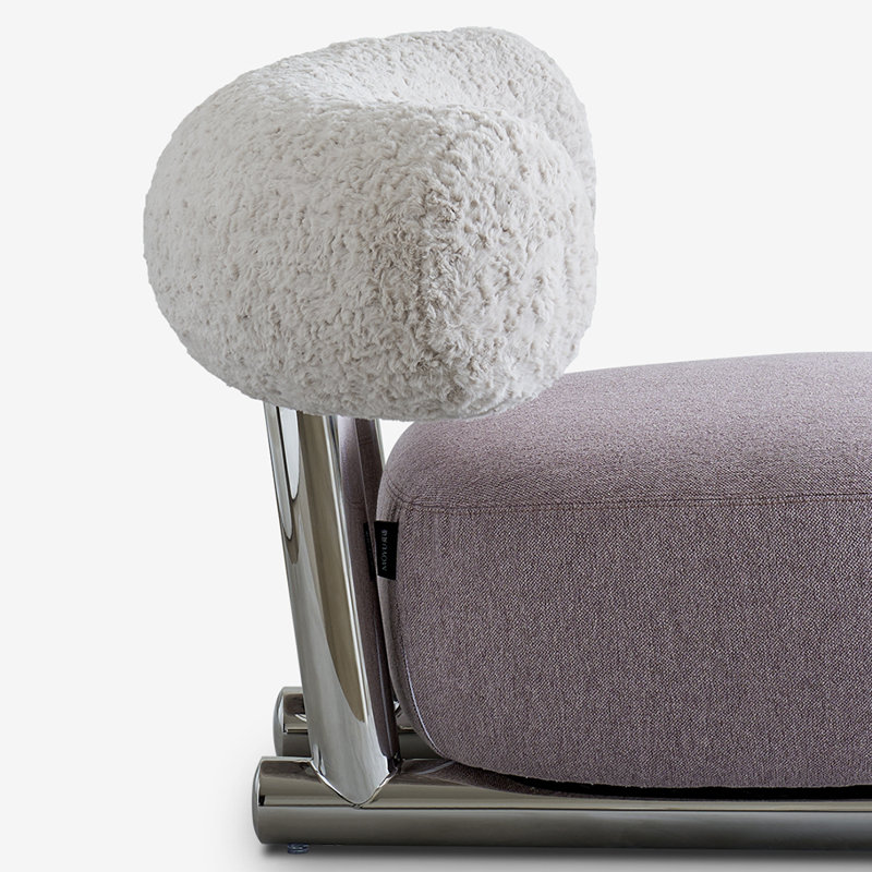 Chaise de loisir simple moderne., Mauve / gris clair