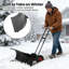 Pelle à neige 36 po pour allée, pelles sur roulettes robustes à 5 positions, poignée ergonomique à double tringle et roues en caoutchouc pour un déneigement efficace, chasse-neige pour porte, entrée et trottoirs