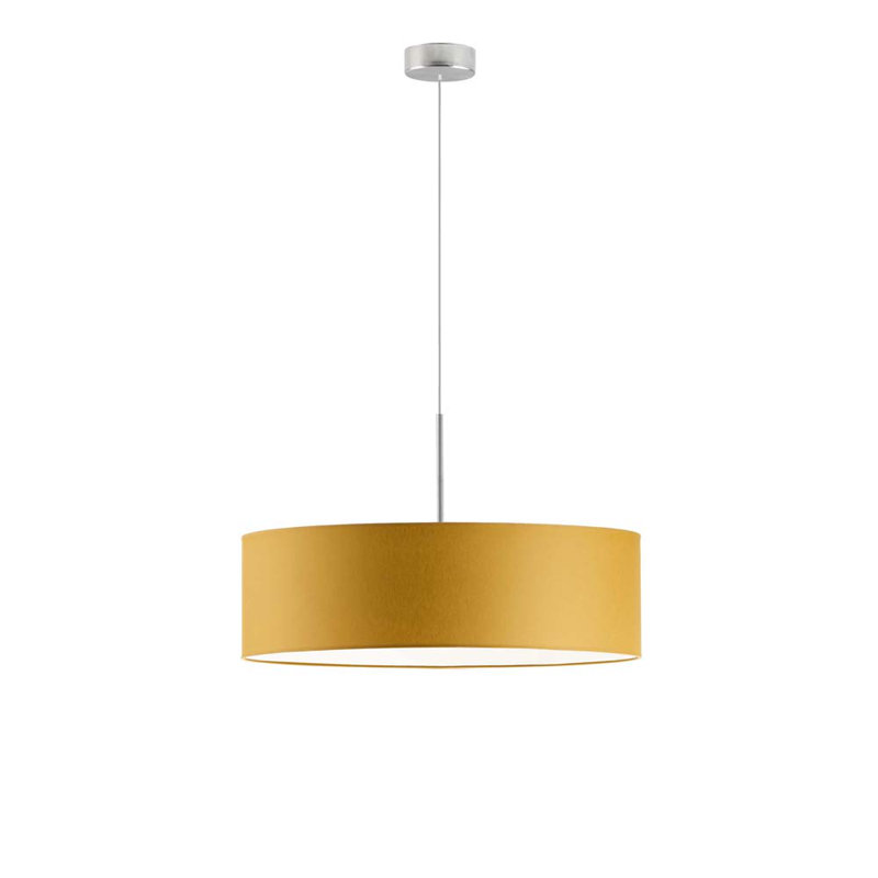 Aubrionna 4 - Light Drum Pendant, Mustard, Brushed Steel