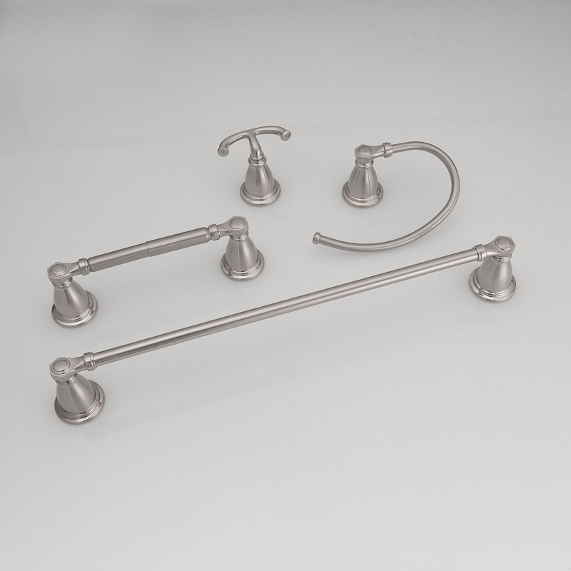 Ensemble de quincaillerie de salle de bain 4 pièces, Nickel brossé