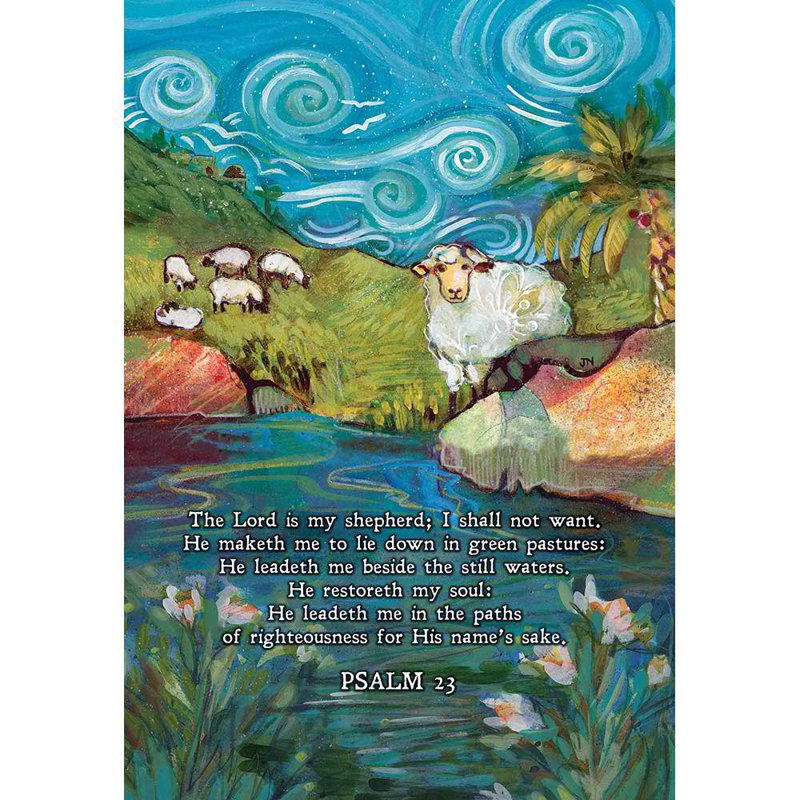 Drapeau de jardin en polyester 18 x 13 po Psalm with Sheep