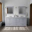 Meuble-lavabo double gris foncé 80 po X P 22 po D, plateau en marbre de culture et robinet-825487528