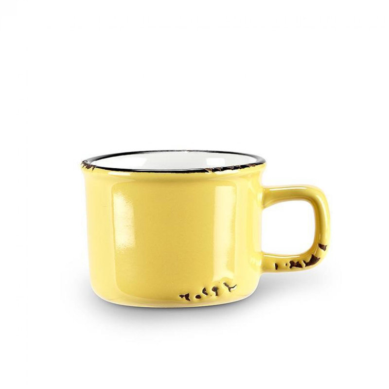 Tasse à expresso couleur terre cuite, Jaune