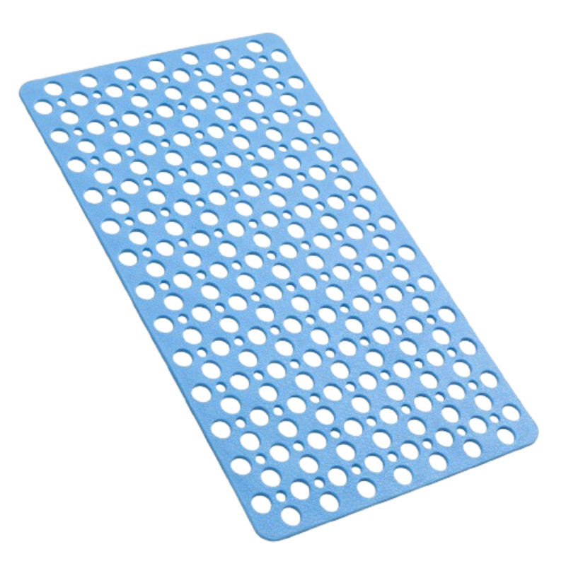 Tapis de bain antidérapant 35 x 16 po bleu lac