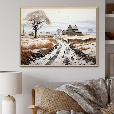 " Winter Farm Monochrome Harvest I "