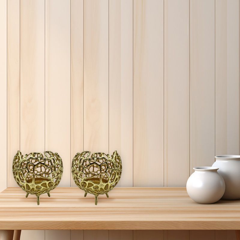 Porte-votives de table en aluminium H 6 po, H 6 po x l 6 po x P 6 po, Or