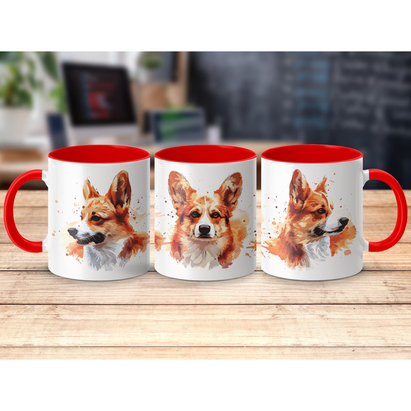 Ceramic Coffee Mug, Red, 4