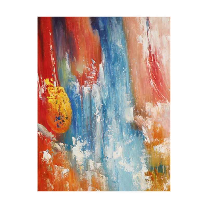 Spectre - peinture à l'huile abstraite multicolore peinte à la main sur toile