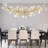  16-Light 55" Dimmable Gold Ginkgo Leaf Kitchen Island Chandelier Ceramic Tree Branch Pendant Light