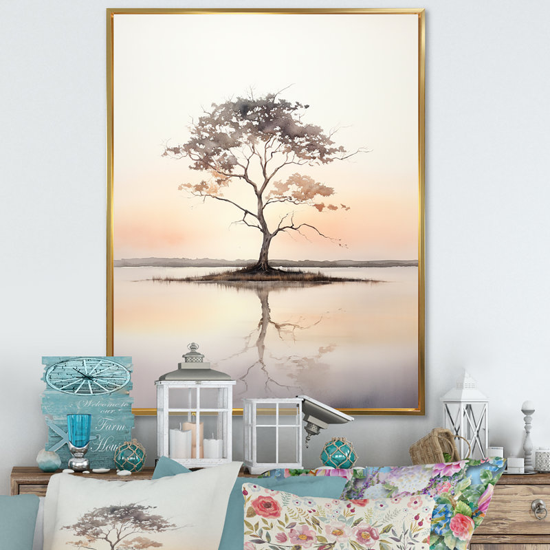 Silhouette solitude I, Cadre flottant doré, H 32 po x l 24 po