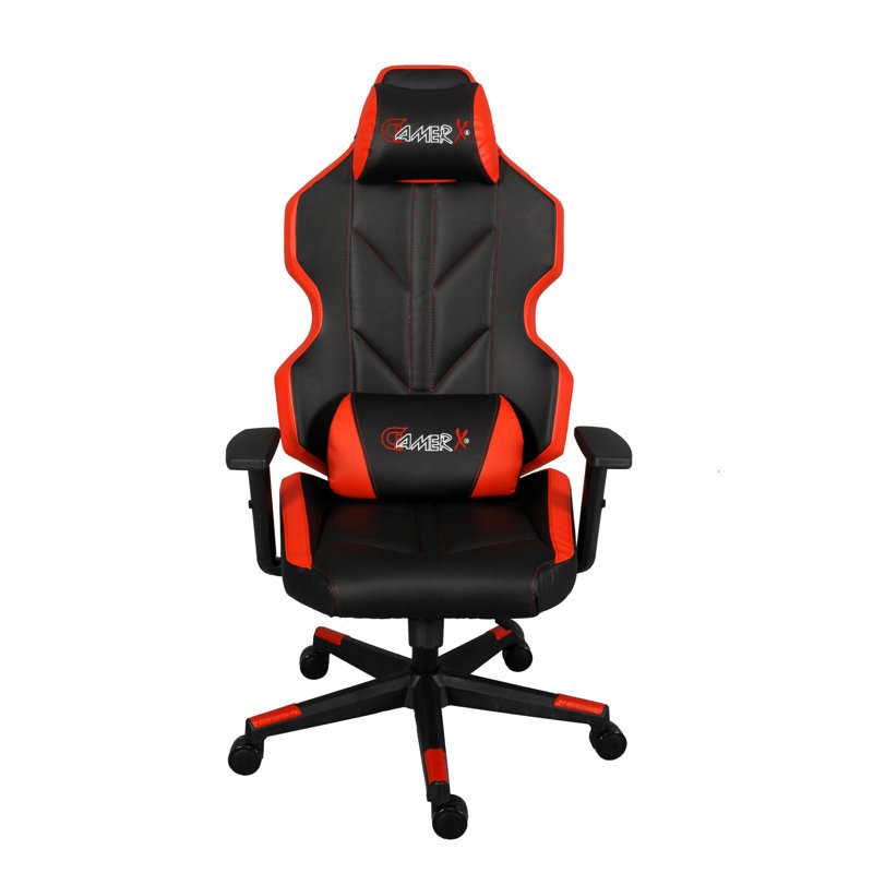 Fauteuil de jeu inclinable et ergonomique en cuir East Red Home Kilic
