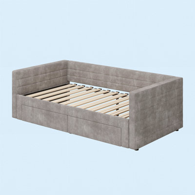 Twin Size Upholstered Extendable Daybed Frame With Trundle by Latitude Run