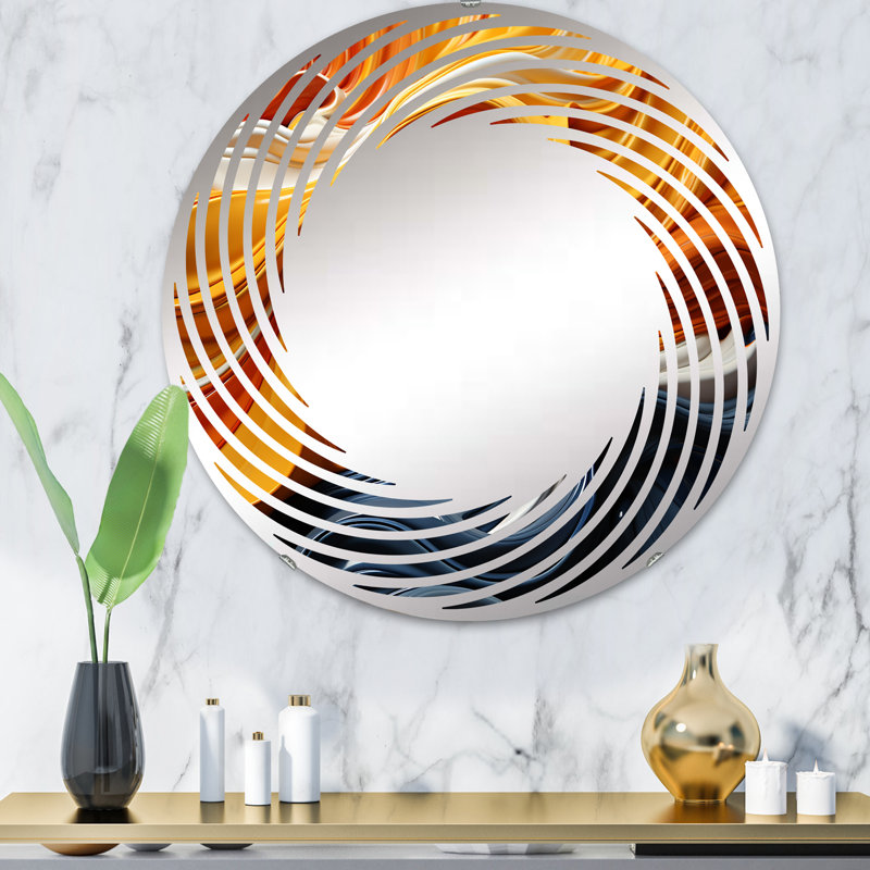 Abstract Abstract Soup Color Ingredients - Miroir mural en spirale | Rond, 31,4 po x 31,4 po