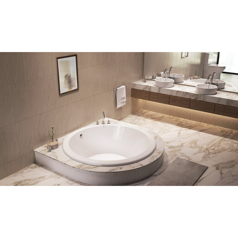 Baignoire tourbillon en acrylique 60 "x 60" Morro, Blanc