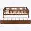 Wood Daybed With Trundle And Fence Guardrails-1902822373-1902822372