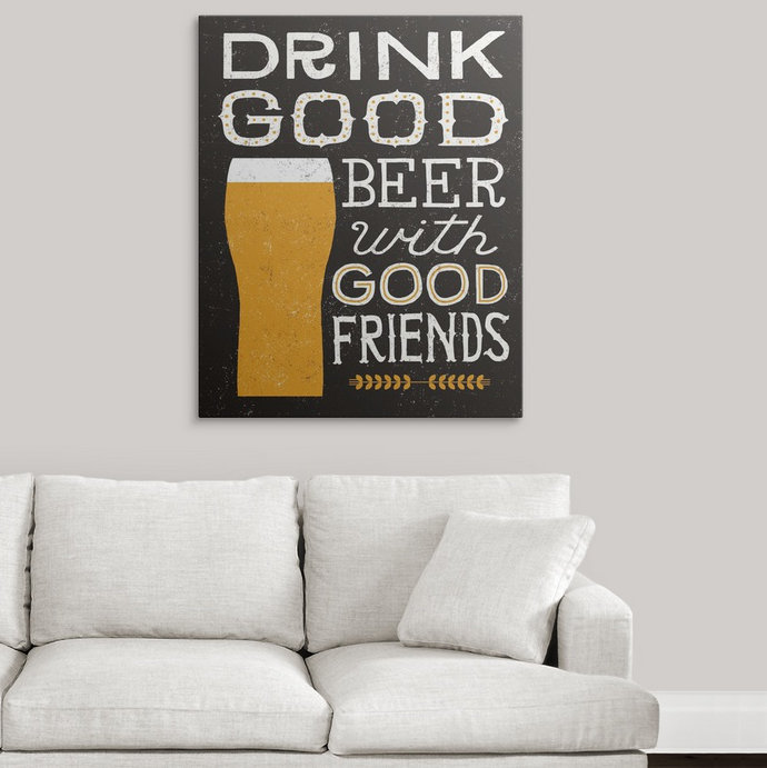 «Anji Craft Beer IV» par Michael Mullan, art textuel, H 48 po x l 38 po x P 1,5 po, Toile