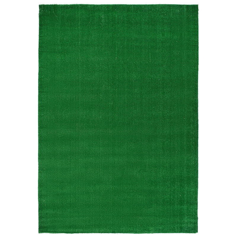 Artificial Turf Solid Grass Indoor Outdoor Area Rug, Rectangle 6'6" x 9'