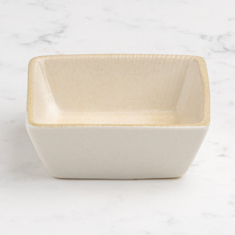 Bol carré miniature en porcelaine, sable, Sand