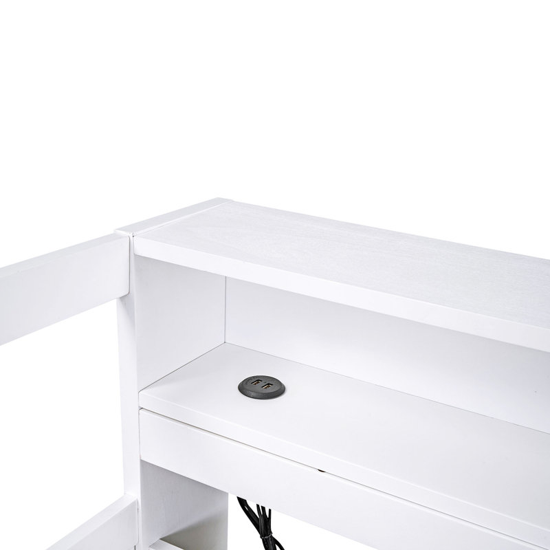 Lit de jour convertible simple avec tablettes Bethsabee par Winston Porter, Blanc