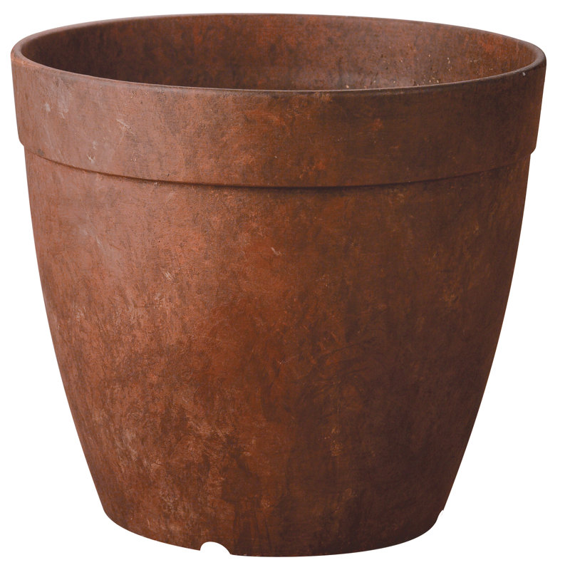Pot à fleurs en pierre Burdette, Rouille, H 9 po x l 9,5 po x P 9,5 po