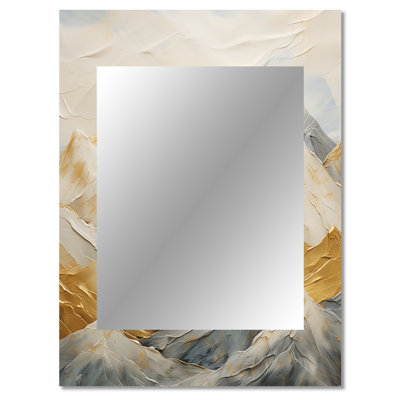 Alpine Mountain Harmony I - Mountains Large Mirror, Traditional Unique Wall Mirror Decor, Printed Metal Art