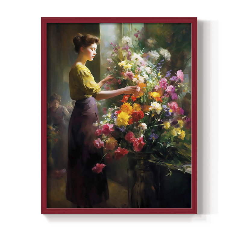 Reproduction encadrée WOMEN Series CDXIX - bois massif, H 11 po x l 9 po, Rouge