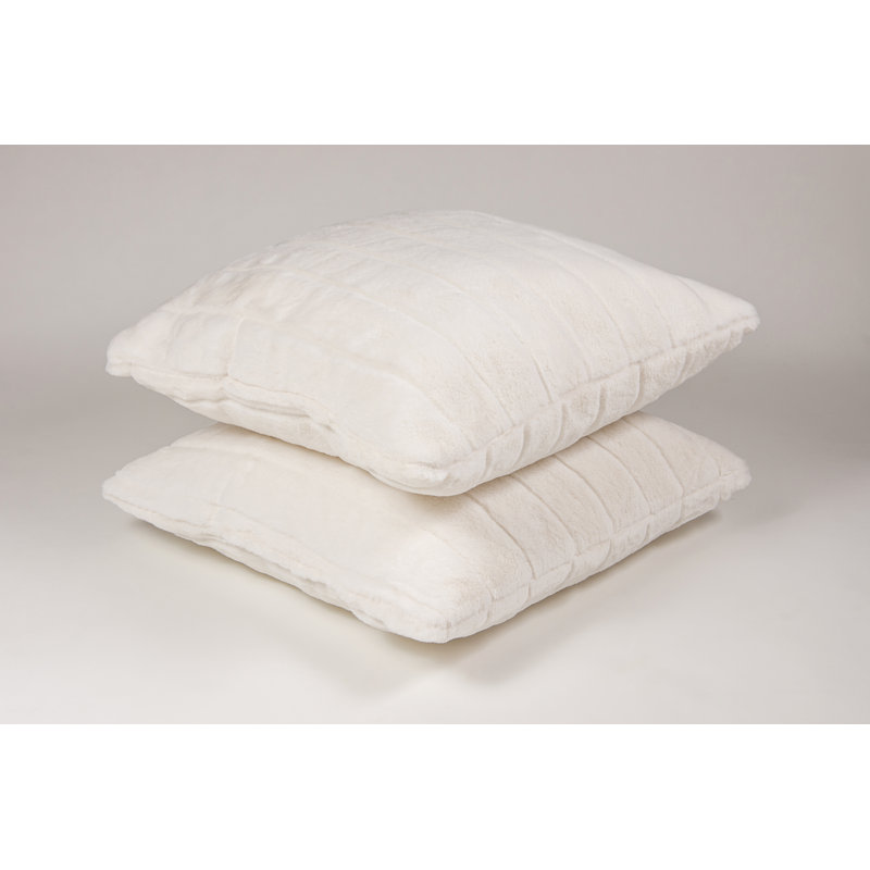  Faux Fur Throw Pillow, Off White