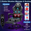 Fauteuil de jeu ergonomique en similicuir chauffant et massant avec fonction de vibration à 7 points en noir / gris-133353047