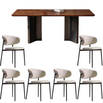 Solid wood dining table rectangular black walnut