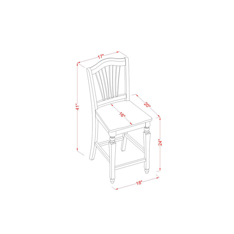 Smithson Solid Wood Top Pedestal Dining Set, 3 Pieces: 1 Table, 2 Chairs, Wooden Seat, Cherry/Black