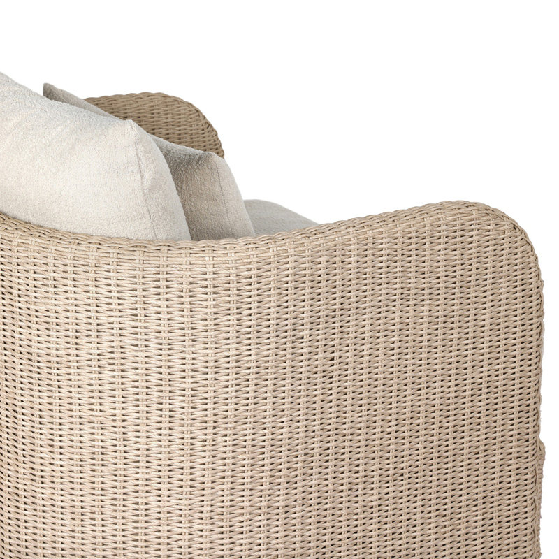 Corrigan Outdoor Swivel Chair-Dark Textured Woven, Vintage White