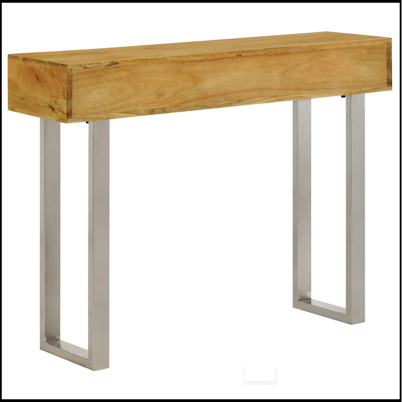 Harmony Natural and Silver 2-Drawer Console Table