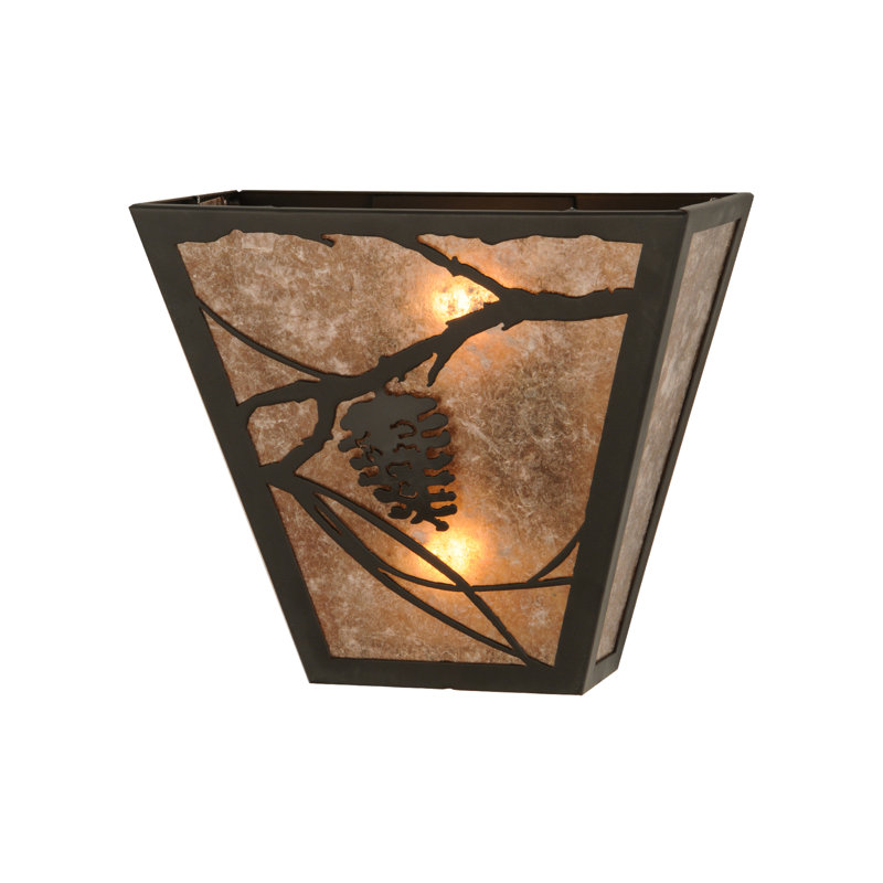2 - Light Flush Mounted Sconce, Mahogany Bronze
