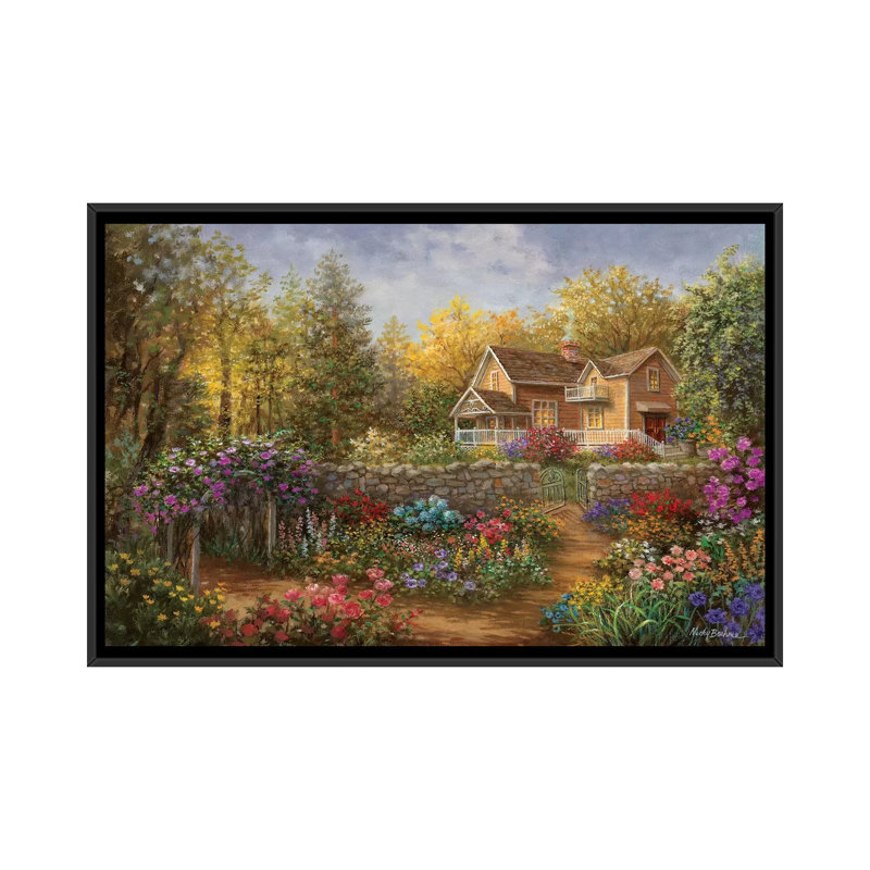 «A Pathway of Color» par Nicky Boehme, reproduction sur toile tendue sur châssis, H 40 po x l 60 po x P 1,5 po, Pas de tapis