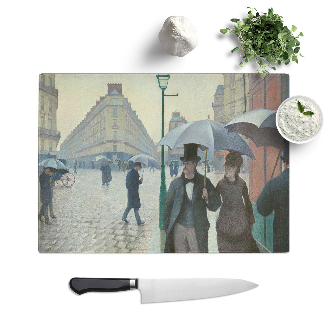 Paris Street on a Rainy Day by Gustave Caillebotte Chopping Board