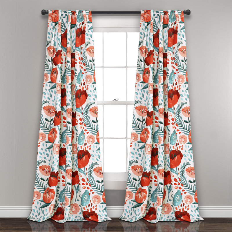 Room Darkening Curtain Pair, 52" W x 95" L, Multi