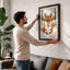 Fox in Winter Modern - Framed Print-1019451652-1019451705
