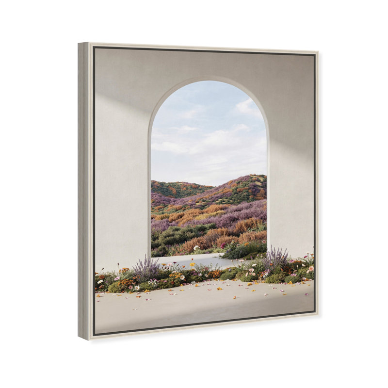 Window to Paradise II Landscape & Nature Canvas Print by Oliver Gal, Black Frame, 16 x 20, 17"H x 21"W, Silver Floater Frame