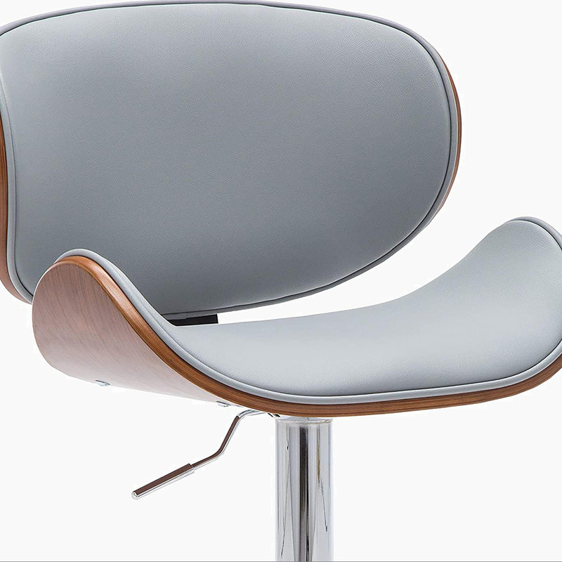 Tabouret de bar rotatif à hauteur réglable avec siège et dossier courbés Modern