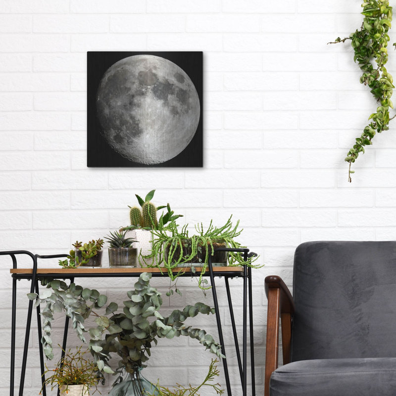 «The Moon» par Luxe Portfolio, art mural en métal, H 12 po x l 12 po